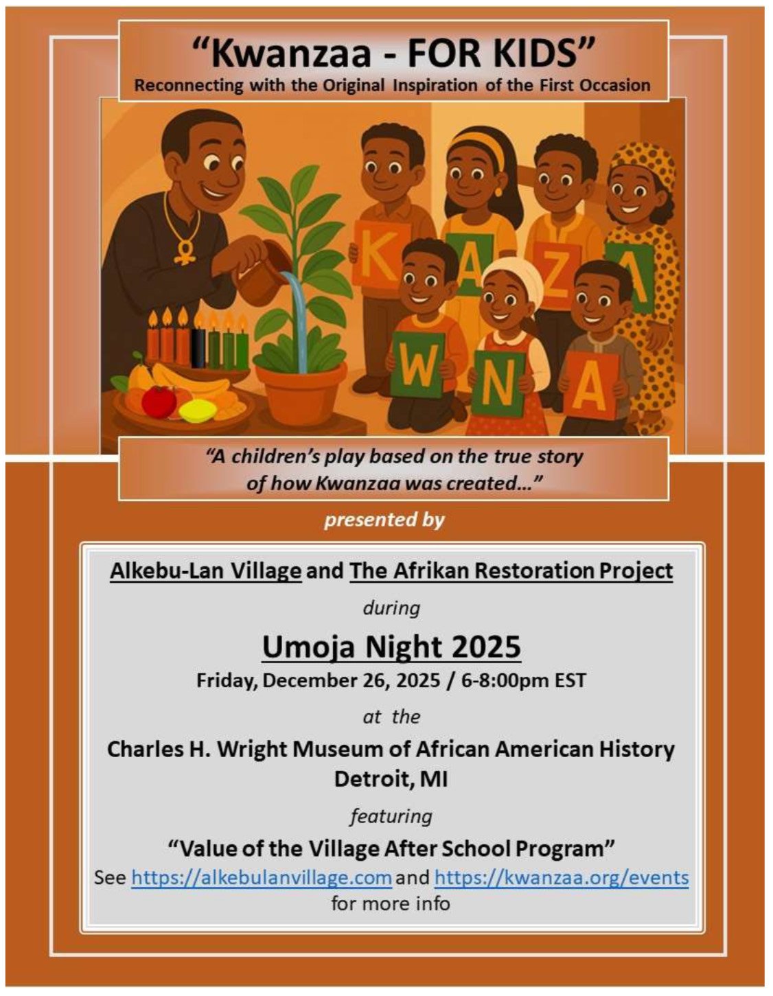Kwanzaa for Kids Play 2025 - Umoja Night
